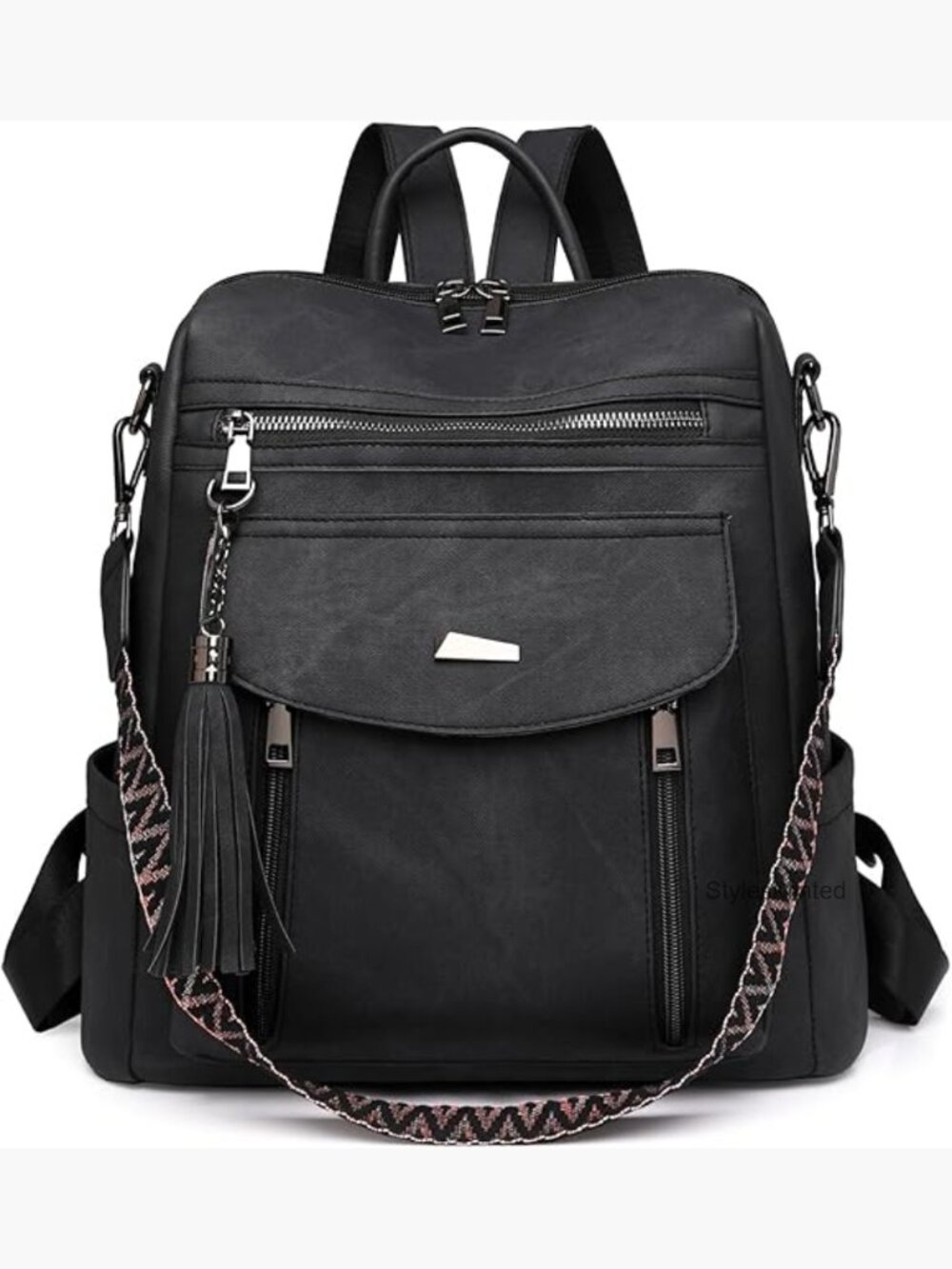 Faux Leather Convertible Backpack Purse for Women Travel Work